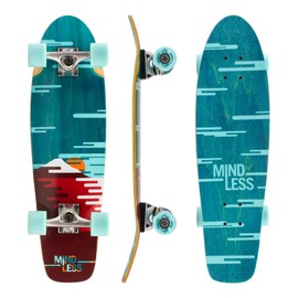 Mindless Sunset Cruiser Green | 28” Classic Short Size Cruiser Shape Board 7 Ply Maple W 5” Seagull Trucks for Smooth and Stable Turns | 60mm 83A SHR Wheels Pre Grounded for Stability and Grip