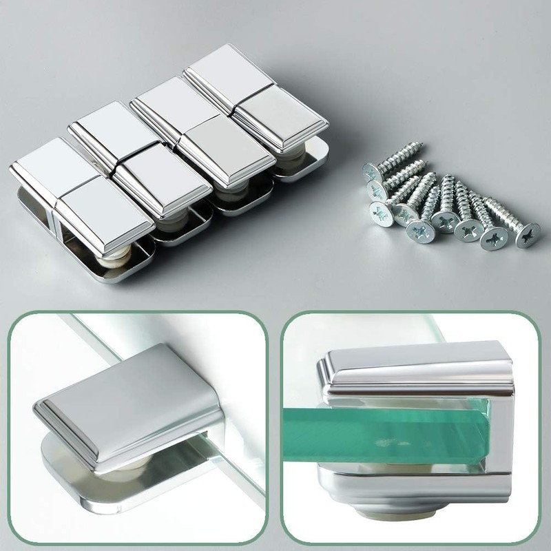 8 x Adjustable Glass Brackets Supports, 5mm -8mm Glass Shelf