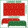 Juweked 2Pcs Winter Snowflake Tablecloth Plastic Christmas Snowflake Tablecloth Red