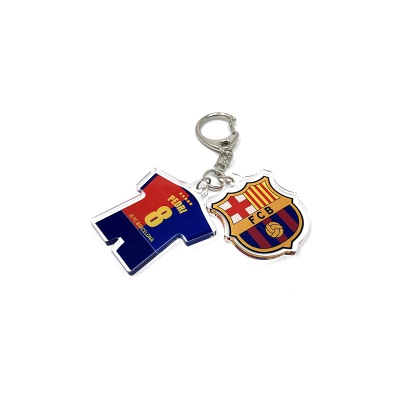 FC Barcelona Keychain Acrylic Double Row Charm #8 PEDRI NVY