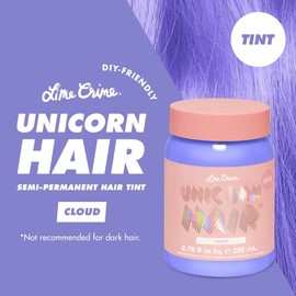 Lime Crime Tinte de pelo de unicornio, nube – azul Periwinkle – Ultra acondicionado, semipermanente, fórmula libre de daños – Vegano, libre de crueldad – 6 onzas líquidas