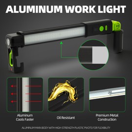 AUTOFIELD Rechargable Work Light,1500LM LED Work Light, 4 Modes Magnetic Light bar with Hooks, for Car Repairing,Underhood,Workshop,Emergency