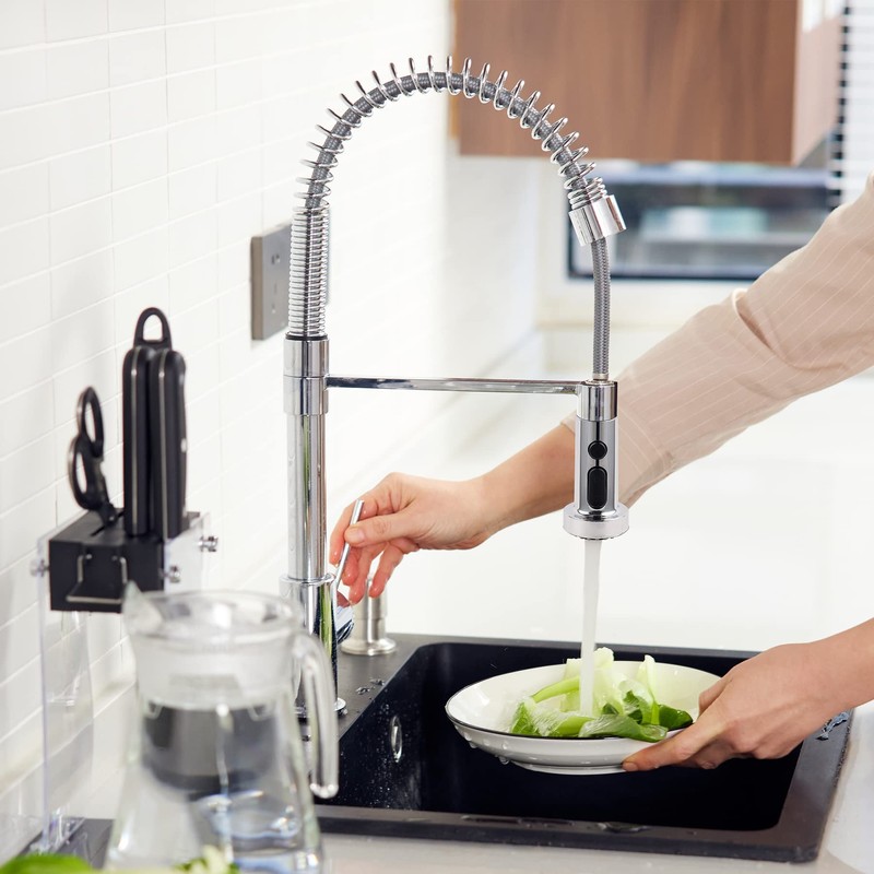 3 Modes Tap Attachment Pull Out Shower Head Kitchen Tap