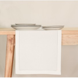 PurpleEssences White Table Runner - Hemstitch Detail, 100% Cotton - Ideal for Fall Thanksgiving, Solid Hemstitch - 14 x 72 Inch, Perfect as 6 ft Table Linen