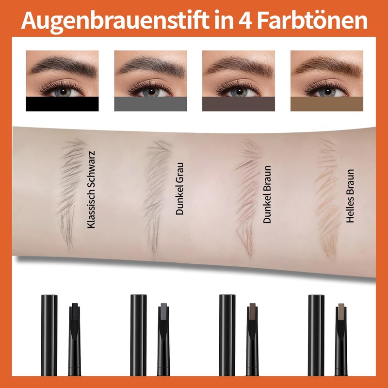 Noerrors Eyebrow Pencil Microblading in Dark Brown, Precise Slim Fine