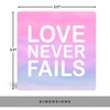 Sunlight Art Love Never Fails Suncatcher 11"x11" Window Panel, Sunlit