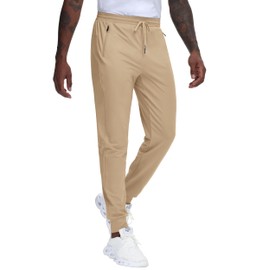 JWM Men's 30"/32"/34"/36" Inseam Joggers Tall Sweatpants 3 Zipper Pockets Stretch Lightweight Athletic Workout Gym Men Pants