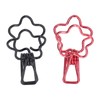 100pcs Binder Clips Black Red Cute Cartoon Flower Shape Metal