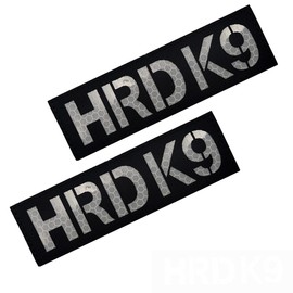 2PC Reflective Patches HRD K9 Dog Vest Patches Removable Patches with Hook Backing for Animal Vest Harnesses, Collars, Leashes (Black and White) (Color-Reflective)