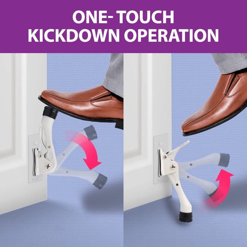 Door Stopper with Adhesive Bracket Stickers, No Drilling or Tools