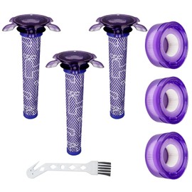 6 Pack Upgraded Star Vacuum Replacement Filters for Dyson V7, V8 Animal and V8 Absolute Vacuum. 3 Pre-Filters and 3 Post-Filters. Compare to Part # 965661-01 & 967478-01.