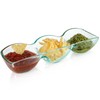 MDLUU Glass Triple Dip Bowl, Divided Appetizer Serving Dish, 3-Compartment