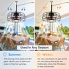 HUMHOLD 20" Outdoor Ceiling Fan with Lights, Gazebo Lights Waterproof
