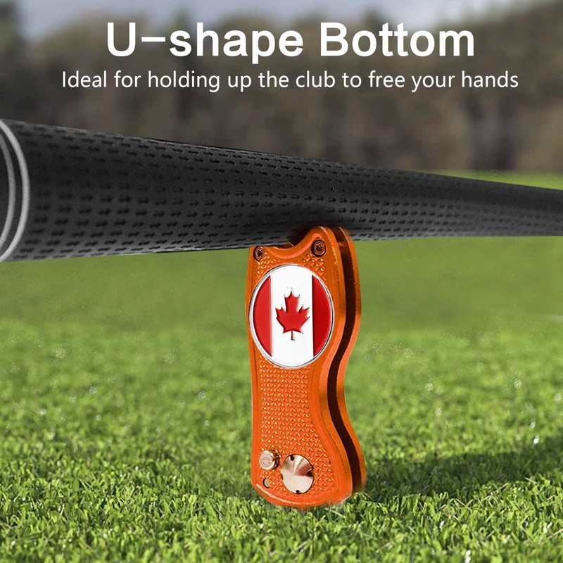 Finger Ten 2 Pack Golf Divot Repair Fixer Tools, Foldable