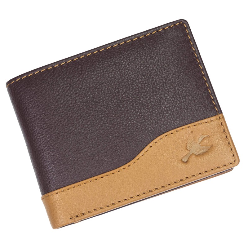 HORNBULL Buttler Mens Genuine Leather RFID Blocking Wallet, brown, Casual