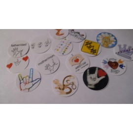 Unbranded Pre Cut One Inch Bottle Cap Images! SIGN LANGUAGE  Free Ship - photo, 25 images