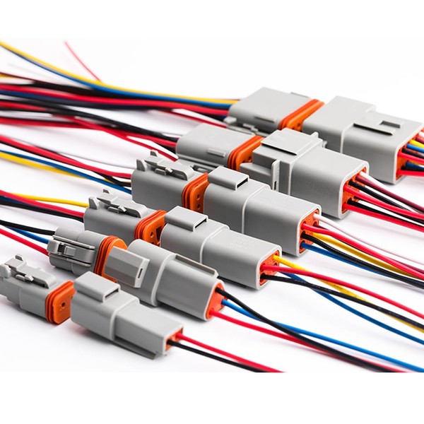 Deutsch 2,3,4,6,8,12 Pin Electrical Wire Connector Plugs With Cable DT02