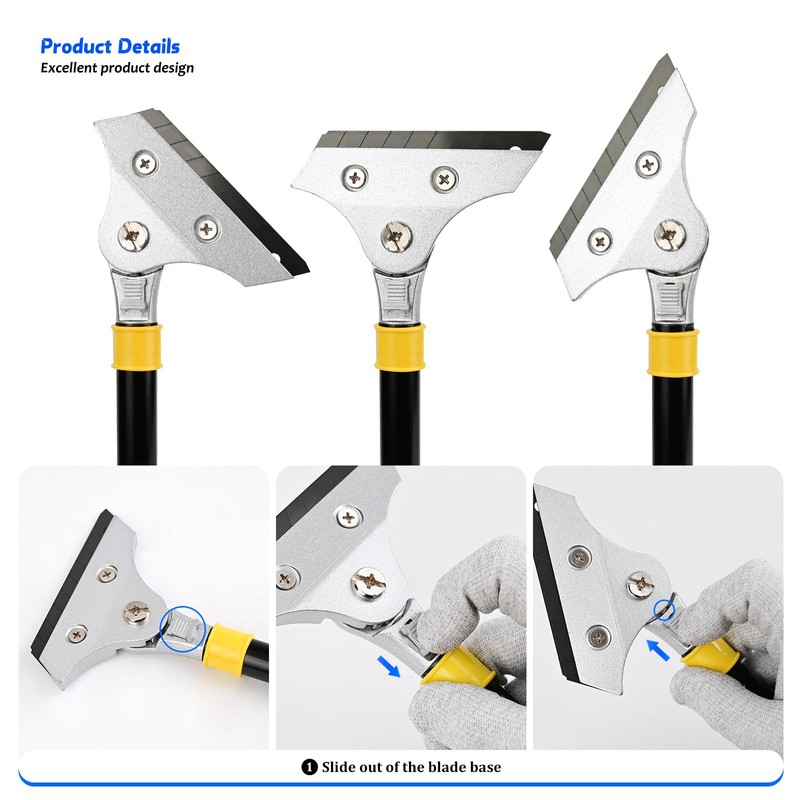 EHDIS Wallpaper Remover with Adjustable Head, Wallpaper Scraper with 10