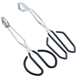 HINMAY Scissor Style Tongs 10-Inch and 11-Inch Set Stainless Steel Wire Tongs, Set of 2
