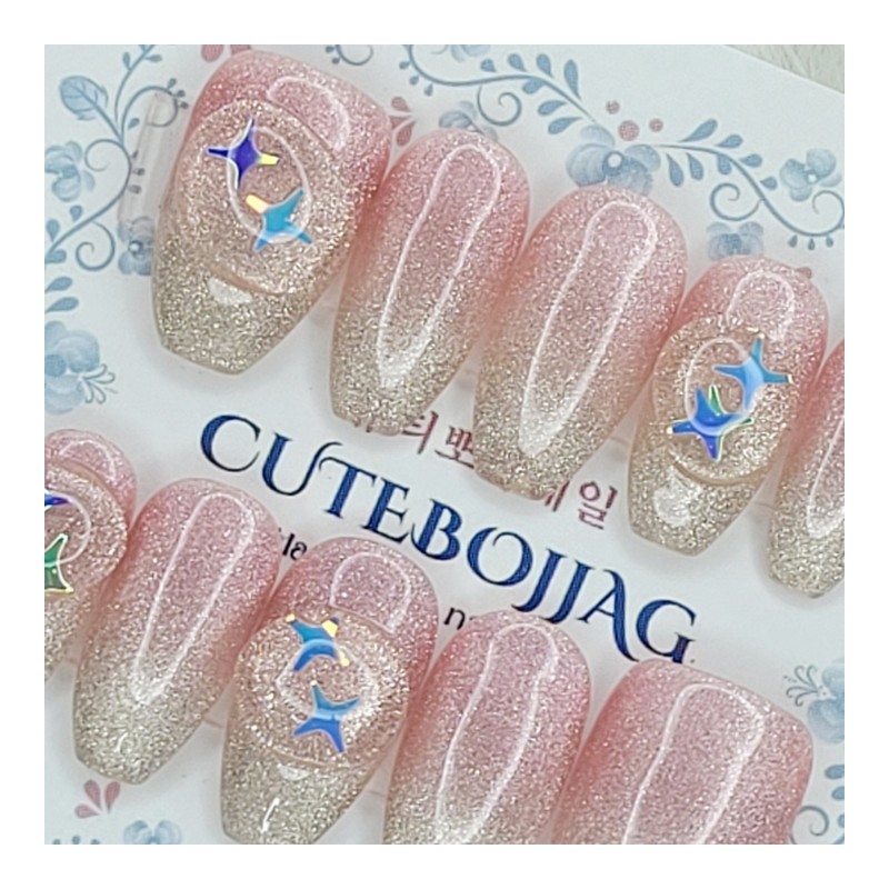 Shiny Magnetic Handmade Nail Tips - Almond S / 샤이니