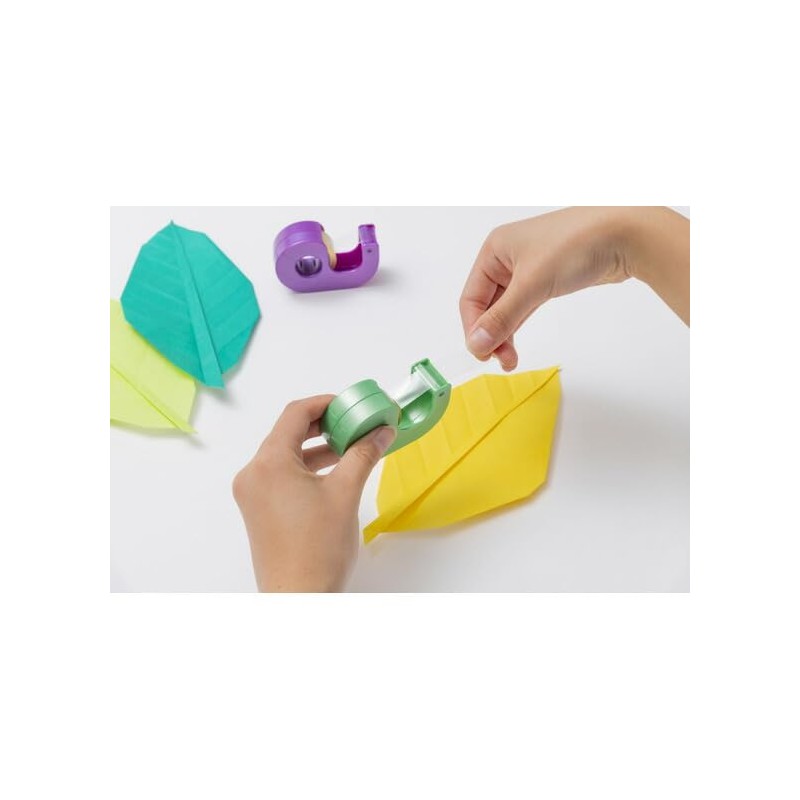 Nichiban CT-15DCPG Cellotape with Small Roll Cutter, Straight Cutter, Green
