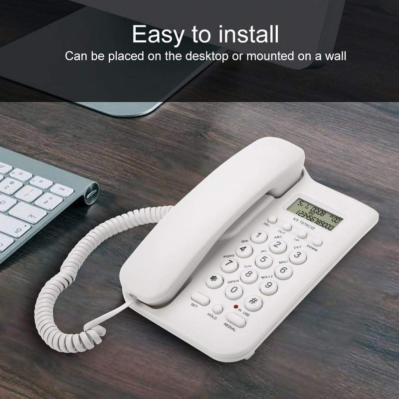 Wired Telephone, Landline Telephone with Landline Connection (FSK/DTMF) for Home/Hotel/Office