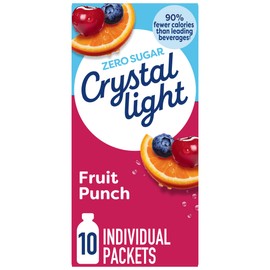 Crystal Light Fruit Punch Artificially Flavored Powdered Drink Mix, 10 ct. On-the-Go-Packets