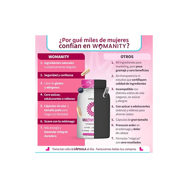 Vitaminas Mujer Multivitamínico Cápsulas Ingredientes Biotina Maca Amarilla Arándano Ácido