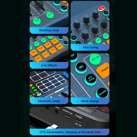 M6 DJ Mixer with Effects, Professional Sound Board Console Supports 99% of APPs One Key Noise Reduction, Audio Mixer Black for DJ Streaming Karaoke Podcast