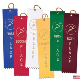 Hodges Badge Company - Track and Field 1st 2nd 3rd 4th 5th 6th Award Ribbons - 300 Pack - Made in USA