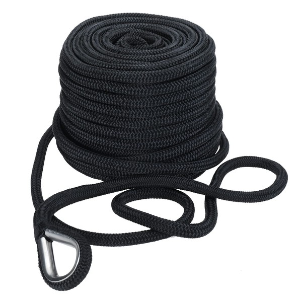 SearQing Double Braid Nylon Anchor Rope 5/8 Inch x 150