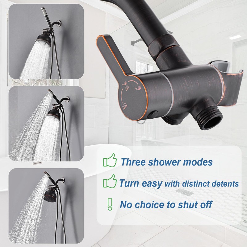 3 Way Shower Diverter Valve with Hand Shower Holder, G1/2