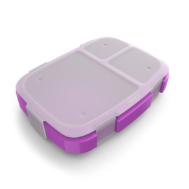 Bentgo Fresh Tray (Purple) with Transparent Cover - Reusable, BPA-Free, 4-Compartment Meal Prep Container with Built-In Portion Control for Healthy At-Home Meals and On-the-Go Lunches