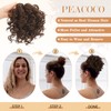 PEACOCO Messy Bun Short Curly Ponytail Extension Elastic Drawstring Loose