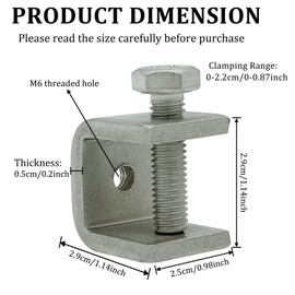 6-Pack 304 Stainless Steel C-Vise Clamps Heavy Duty C-Clamps C Clamps Mini with Stable Wide Jaw Openings Ideal for Home Decor Welding Carpenter Construction