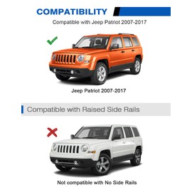 Wonderdriver Lockable Roof Rack Cross Bars 220lbs Compatible with Jeep Patriot 2007-2017,Heavy Duty Aluminum Roof Rails Crossbars Cargo Canoe Black Rooftop Cargo.