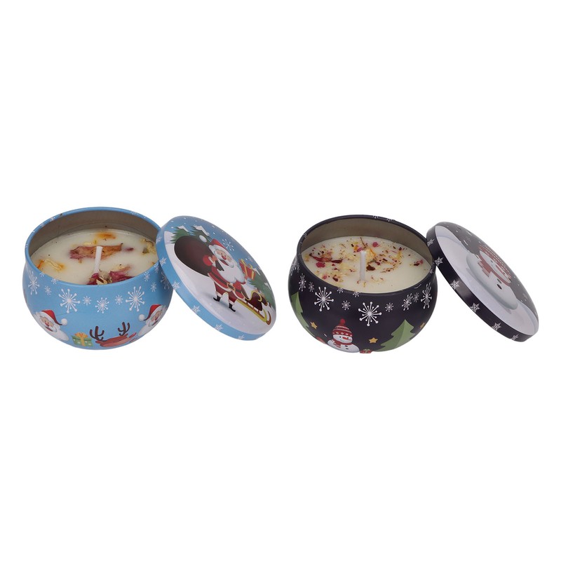 4Pcs Christmas Scented Candles Gifts Set Soy Wax Plant Oil
