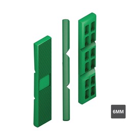DOJA BARCELONA 6 mm Plastic Spacers, Green Spacers, Pack of 100, Plastic Wedges Underlay, Wheel Chocks, Plastic Spacers, Glazing Blocks, Underlay Plastic Wedges