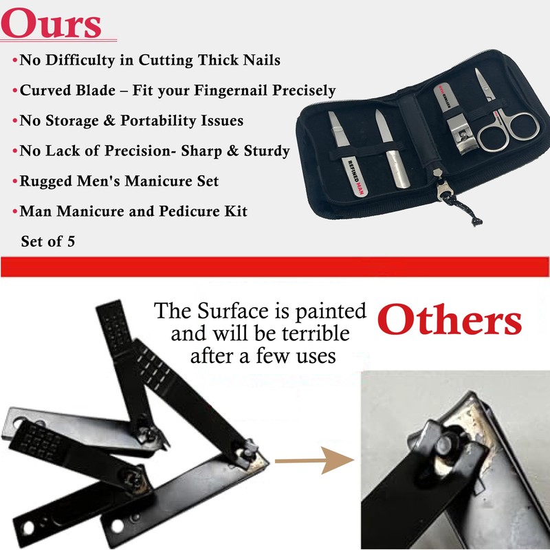 BLKSMITH Refined Man Manicure and Pedicure Kit Set of 5
