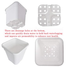 findmall 1 Gallon Square White Nursery Pots Plant Pots Grow Pots Nursery Container for Planting Soil Plants 10 Pcs