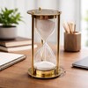Brass Hourglass 5.5 Inch with White Sand – Engraved Love