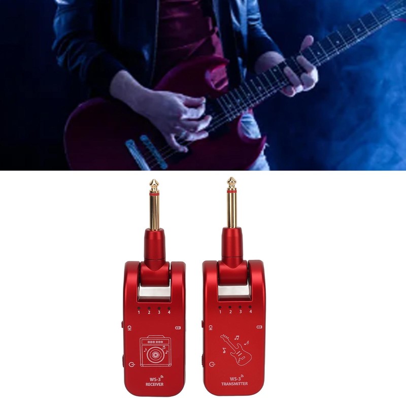 Wireless Guitar Transmitter Receiver Audio Transmission Upgraded USB Rechargeable Battery