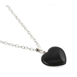 Unbranded Black Quartz Heart Necklace - Natural Gemstone Rock Pendant - Beautiful Gift