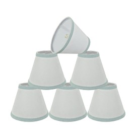 Aspen Creative 32044-6A, Hardback Empire Clip-On Chandelier Lamp Shade, White, 3" Top x 6" Bottom x 5" Slant Height, Set of 6