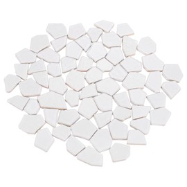 sourcing map 500g/1.1LB Irregular Ceramics Mosaic Tiles, 2.3-4.2 cm Bulk Stained Ceramic Mosaic Pieces Stones Mosaic Kits for DIY Art Craft Projects Home Decor, White