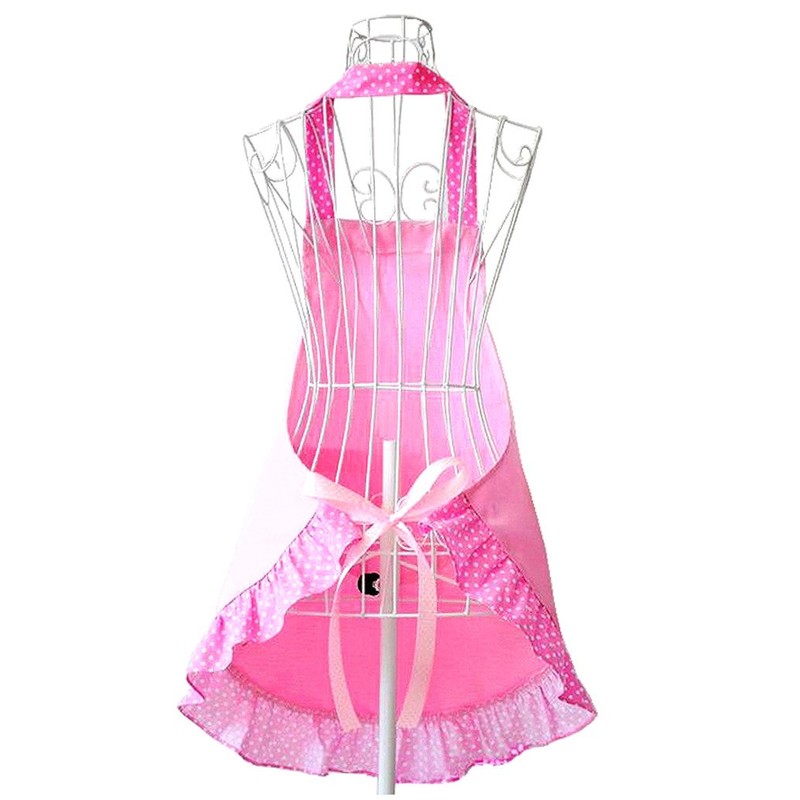 Hyzrz Cute Girls Bowknot Funny Aprons Kitchen Restaurant Cake Aprons