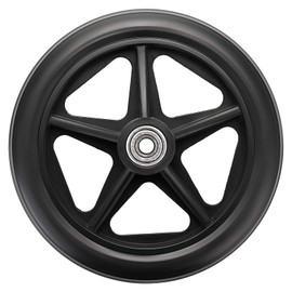 OwnMy 2PCS of 6 Inch Rubber Wheelchair Replacement Front Wheels, Anti-Slip Rollator Walker Replacement Wheels Accessories with 3 Inch Screw Rods, Black