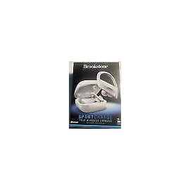 Brookstone SportCharge True Wireless Bluetooth Running Activity Sports Earbuds - White
