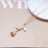 Wendalern Rose Flower Pendant Necklace 3D Rose Necklace Boho Flower