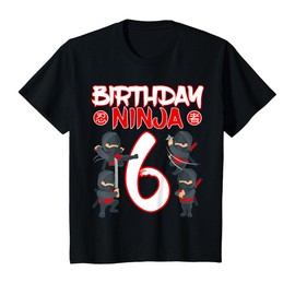 6 Year Old Ninja Birthday Party Martial Arts Karate 6th Gift T-Shirt
